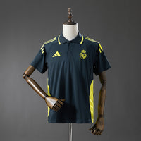 Polo Real Madrid Gris Oscuro y Amarillo 25/26 Adultos