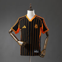 Camiseta Baseball Real Madrid Negro y Naranjo a Rayas 25/26 Adultos