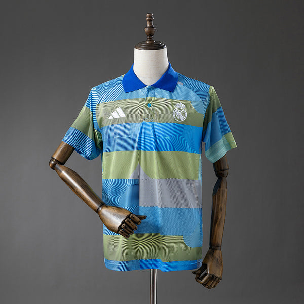 Polo Real Madrid Verde a Rayas 25/26 Adultos