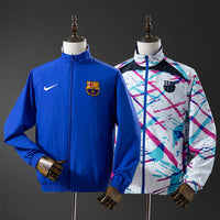 Cortavientos FC Barcelona Reversible Azul - Blanco Adultos