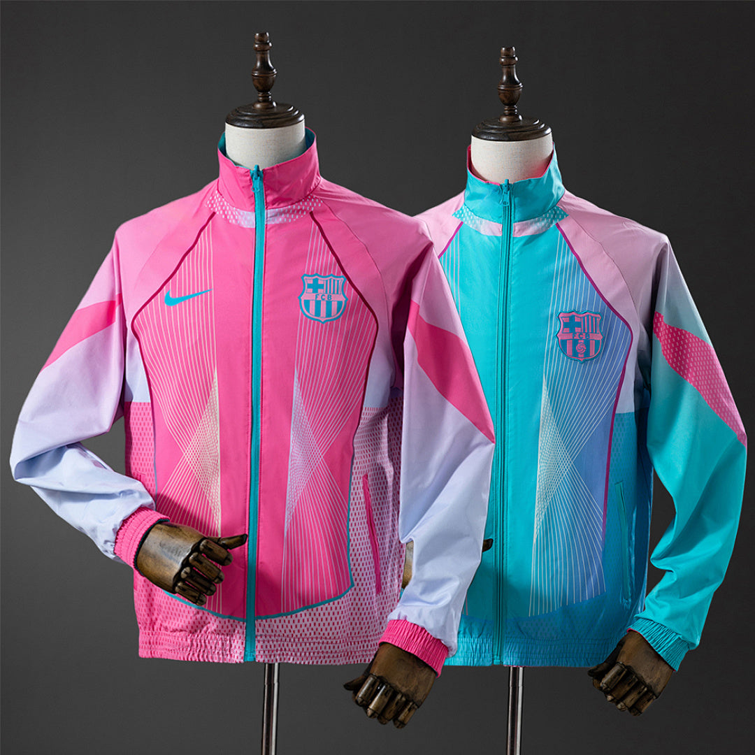 Cortavientos FC Barcelona Reversible Celeste - Rosa Adultos