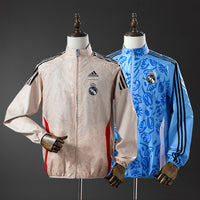 Cortavientos Reversible Real Madrid Beige - Azul Adultos