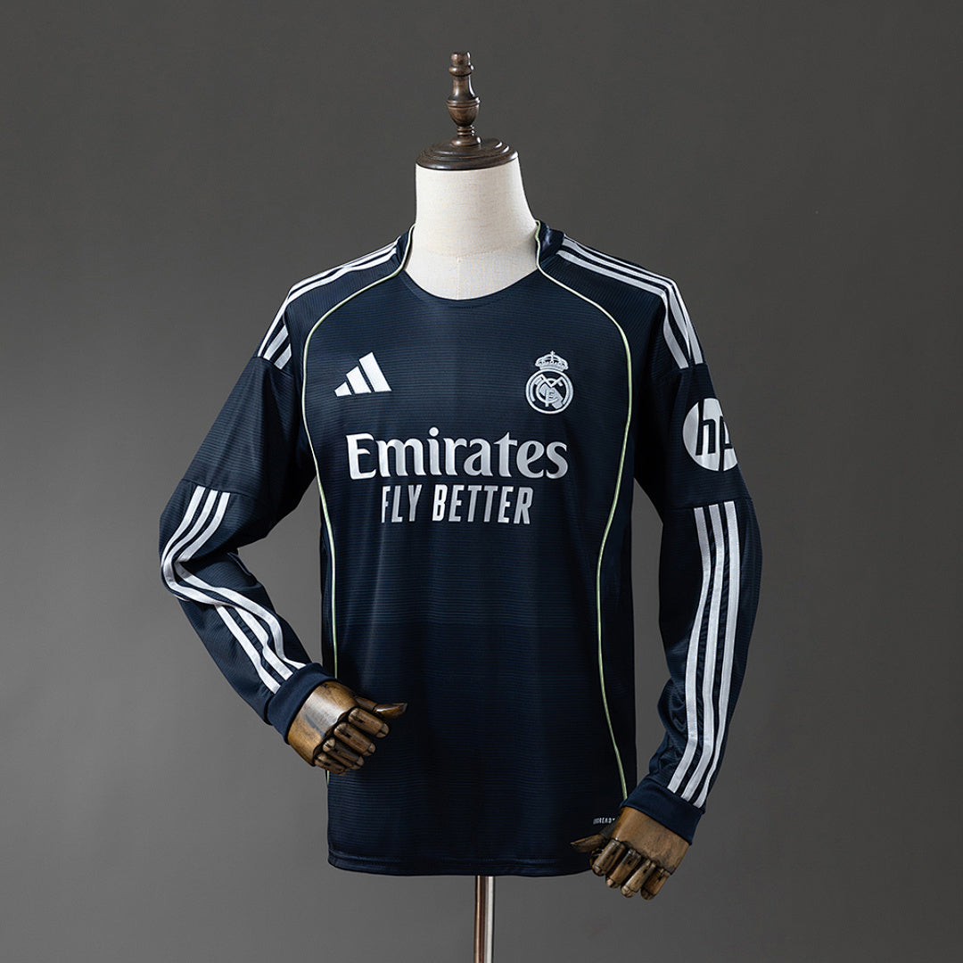 Camiseta Real Madrid Visitante Manga Larga 25/26 Adultos