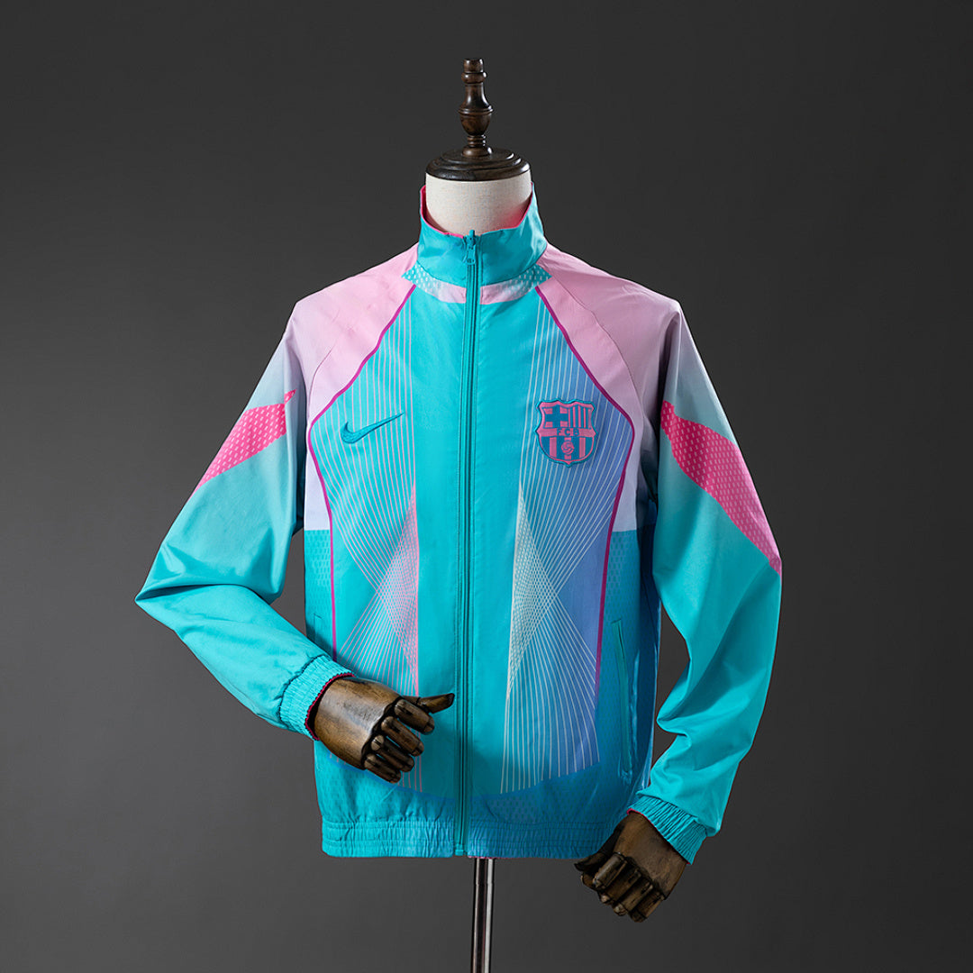 Cortavientos FC Barcelona Reversible Celeste - Rosa Adultos