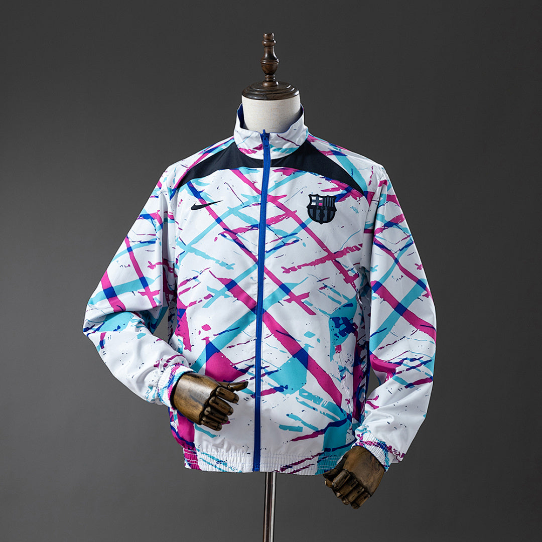 Cortavientos FC Barcelona Reversible Azul - Blanco Adultos