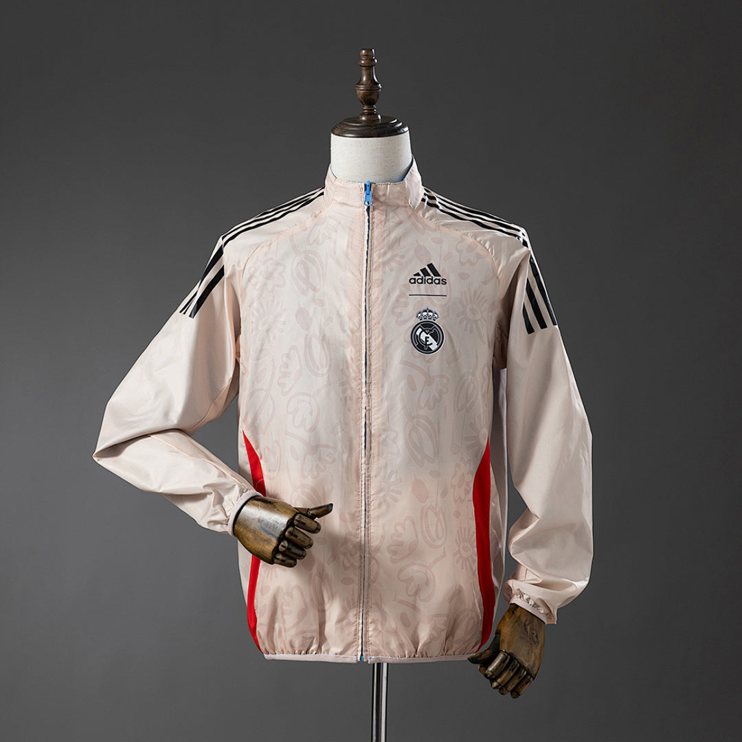 Cortavientos Reversible Real Madrid Beige - Azul Adultos