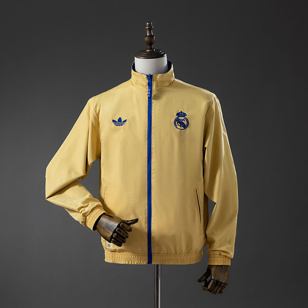 Cortavientos Reversible Real Madrid Azul - Amarillo Adultos