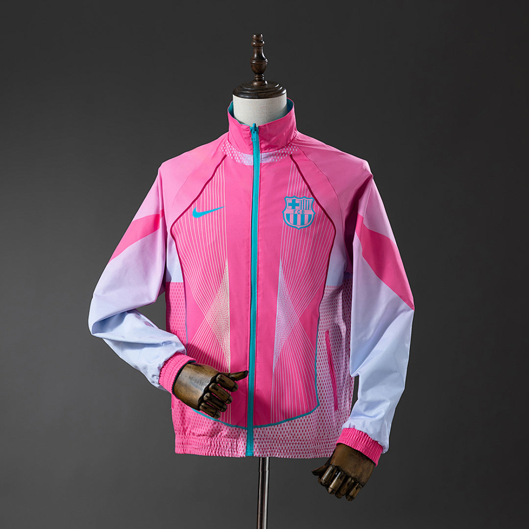Cortavientos FC Barcelona Reversible Celeste - Rosa Adultos