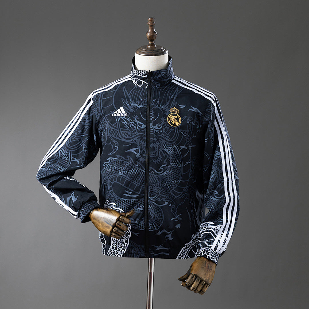 Cortavientos Reversible Real Madrid Negro - Black Dragon Adultos