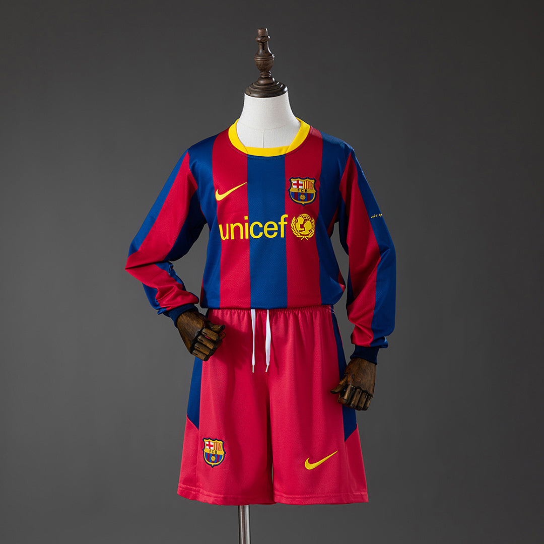 Camiseta + Short FC Barcelona Local Manga Larga 2010/2011 Niños