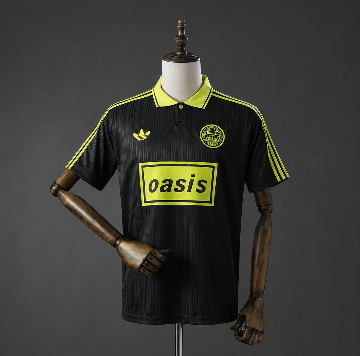 Camiseta Oasis Band Retro Negro-Verde Adultos