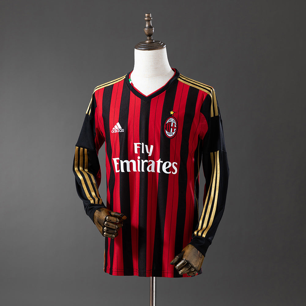 Camiseta AC Milan Local Manga Larga 2013/14 Adultos