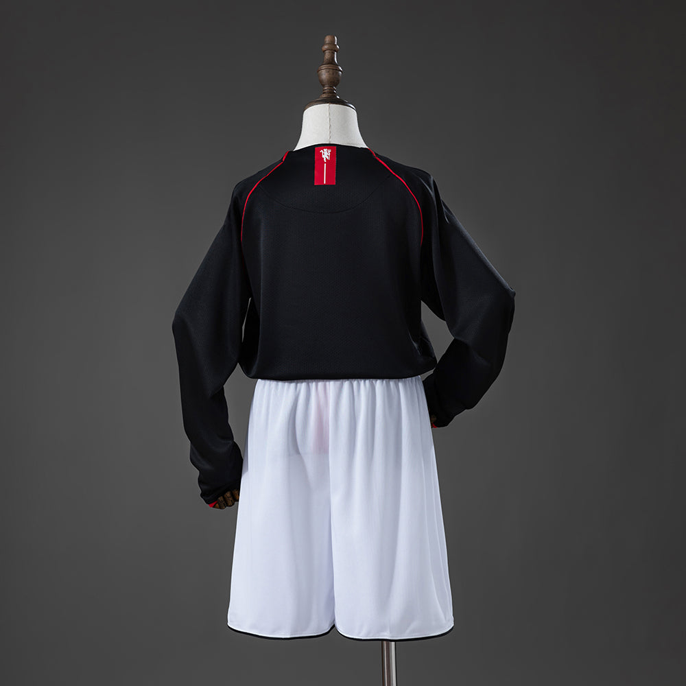 Camiseta + Short Manchester United Visitante Manga Larga 07/08 Niños