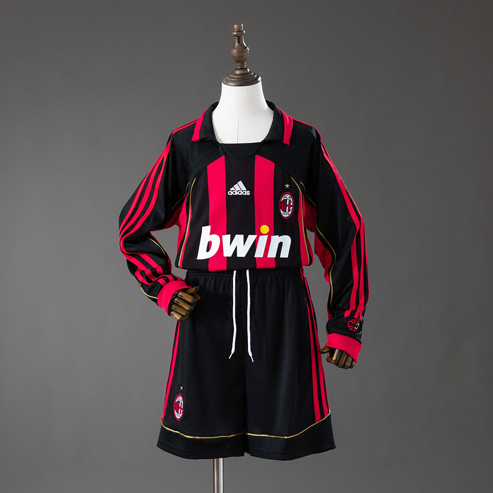 Camiseta + Short AC Milan Manga Larga 06/07 Niños