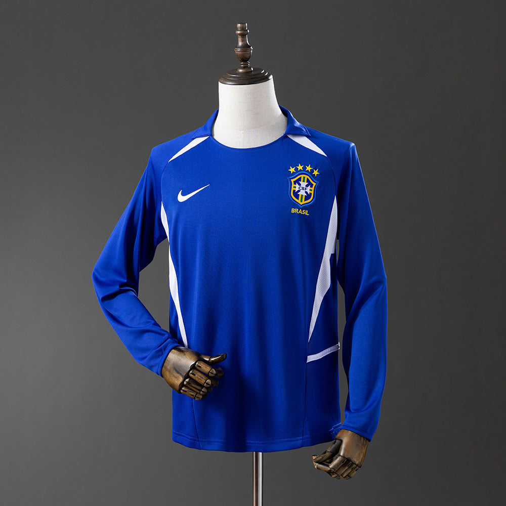 Camiseta Brasil Visitante Manga Larga 2002 Adultos