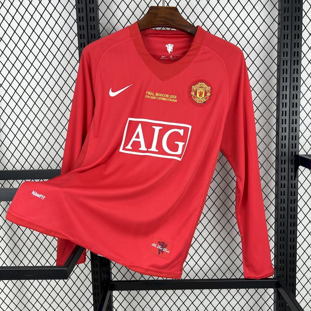Camiseta Manchester United 07/08 Adultos Manga Larga
