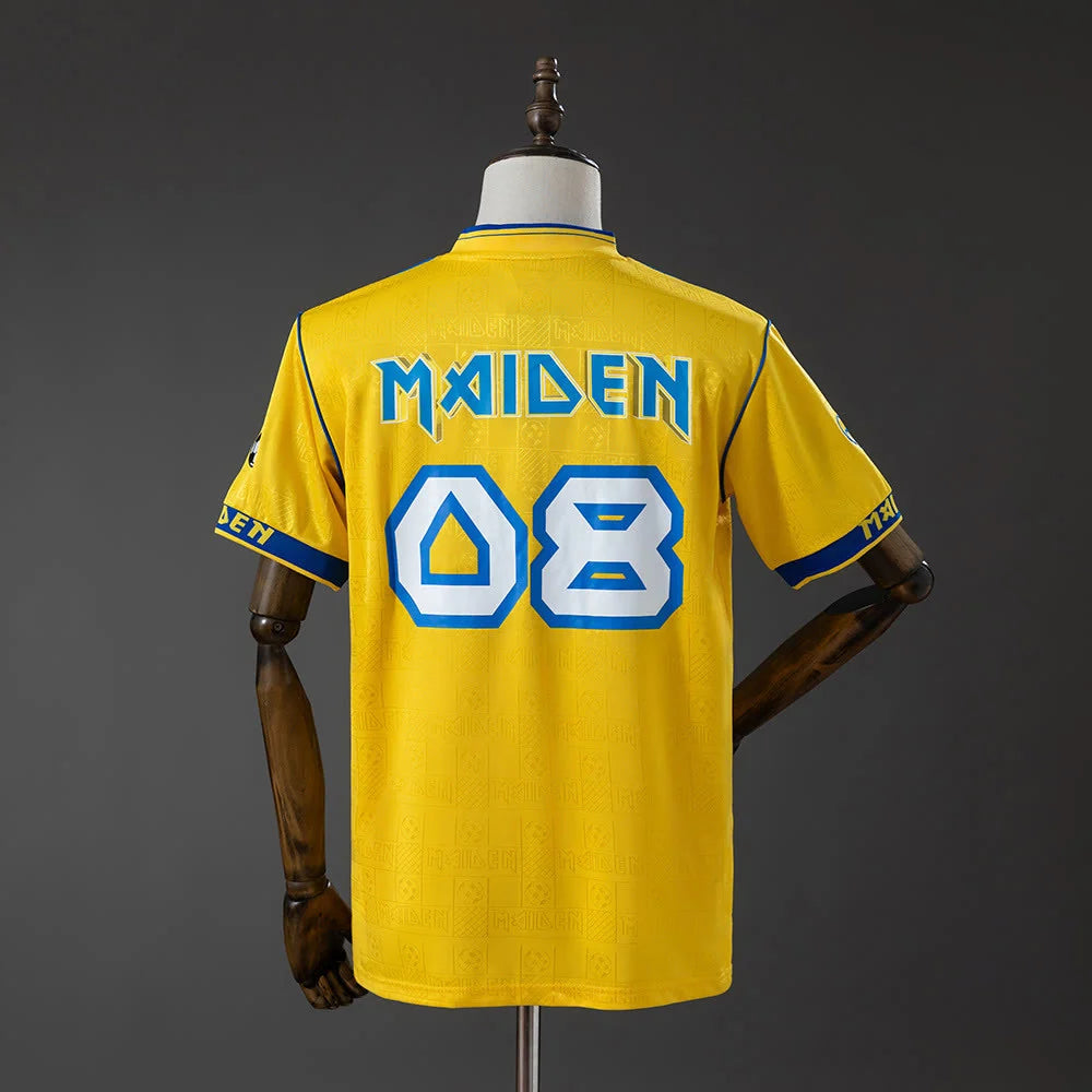 Camiseta West Ham x Iron Maiden Somewhere Back in Time Amarilla Retro