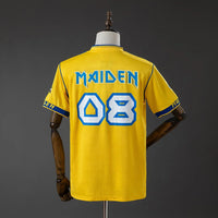 Camiseta West Ham x Iron Maiden Somewhere Back in Time Amarilla Retro