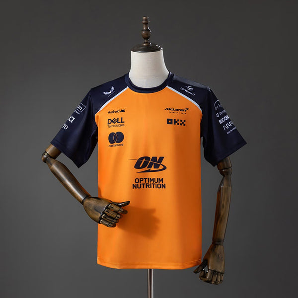 Camiseta McLaren Racing F1 Naranja y Azul Marino 2025 Adultos